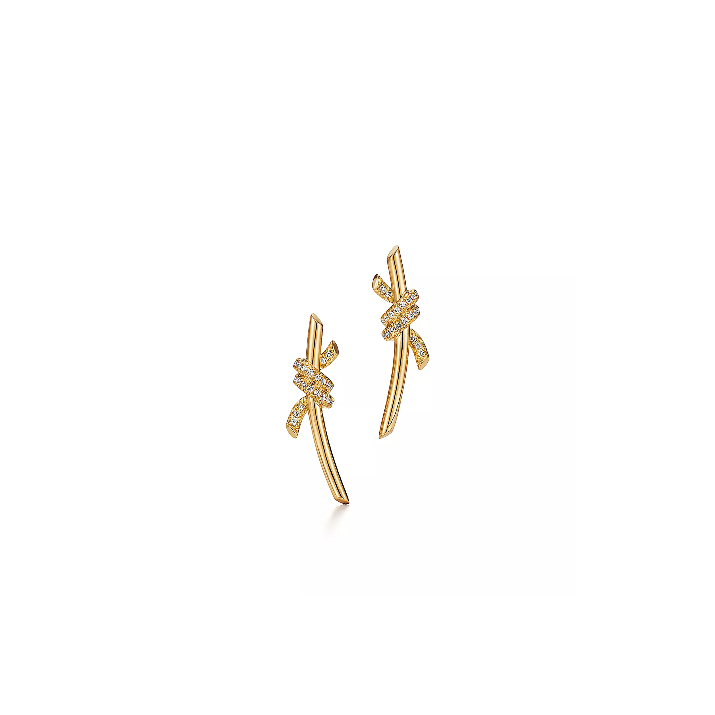 TIFFANY KNOT EARRINGSGOLD AND DIAMONDS 69346464